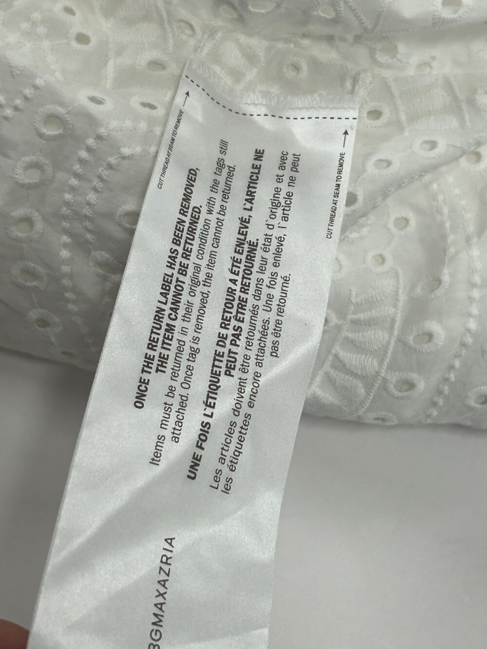 BCBGMAXAZRIA White Eyelet Lace Mini Dress Size 12 Boho Cottagecore Romantic - Picture 12 of 14
